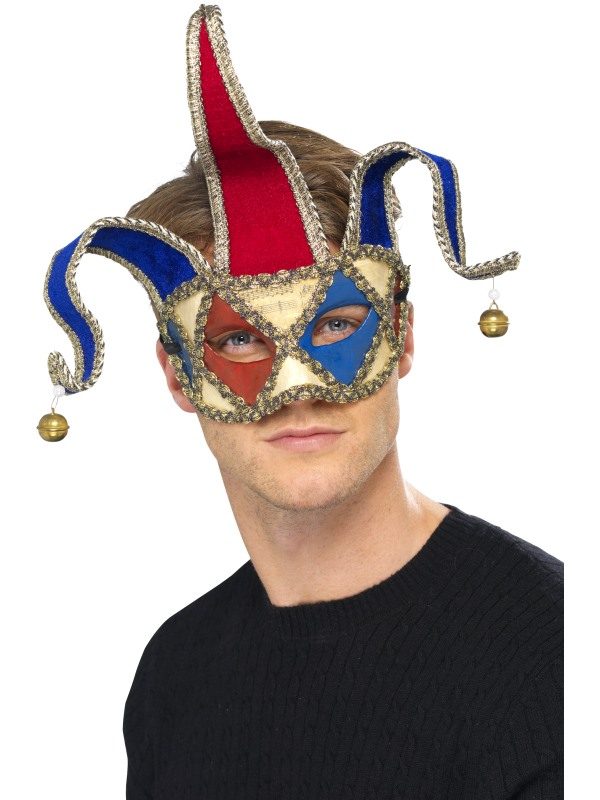 Jester With Bells Eye Mask Venetian