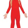 Childrens All In One Stretch BodySuit In Red ~ Age 3-4