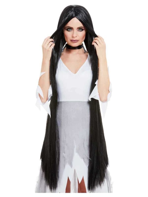Extra Long Black Witch Wig