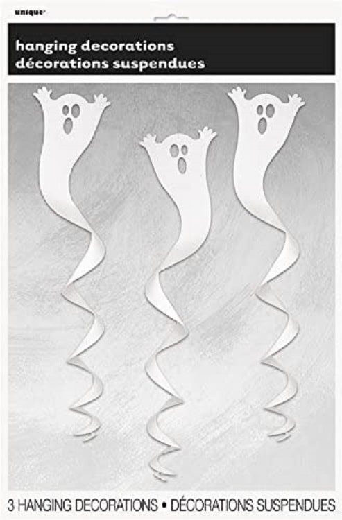 Halloween Ghost Spiral Hanging Decorations x 3