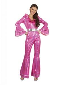 Womens Abba Disco Jumpsuit Pink One Size