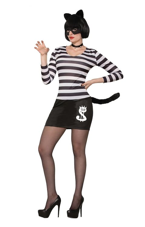 Halloween Ladies Cat Burglar Costume 10-14